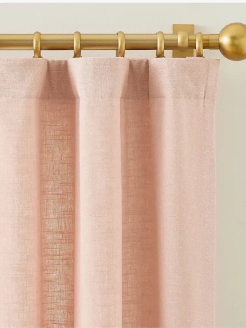 Pottery Barn Emery Blush Linen Curtain Panel Pair 50”x 96”